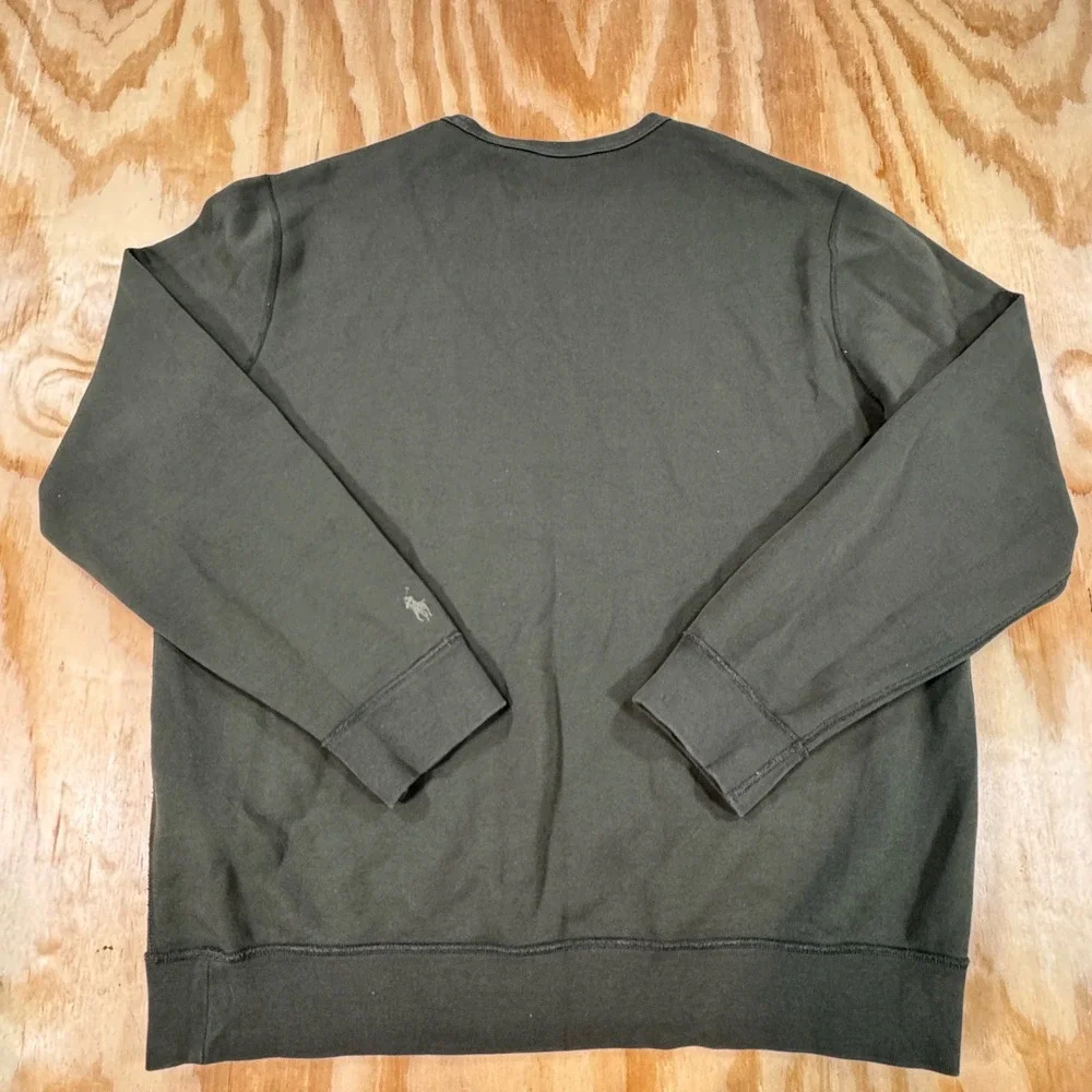 Polo Ralph Lauren Men's XL Olive Green Embossed Logo Crewneck Sweatshirt